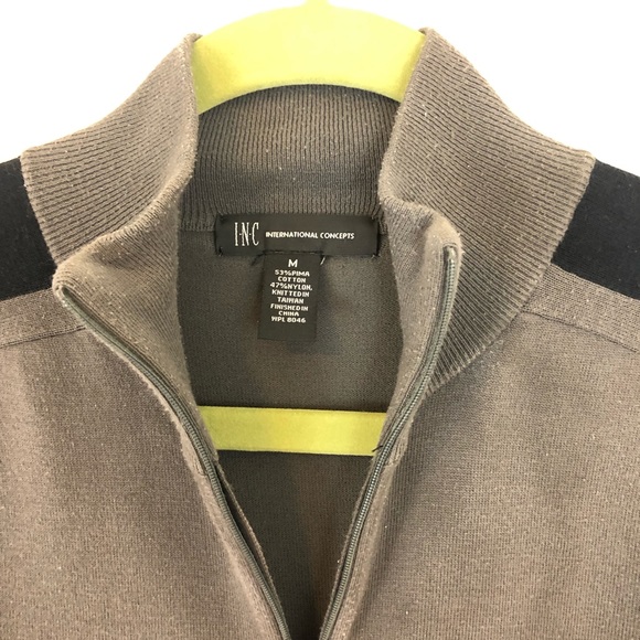 Men’s INC Zip-Up Sweater Size Medium - Picture 2 of 3